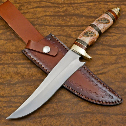 Exclusive Custom Handmade D2 Steel Bowie Knife – 12-Inch Hunting & Camping Blade