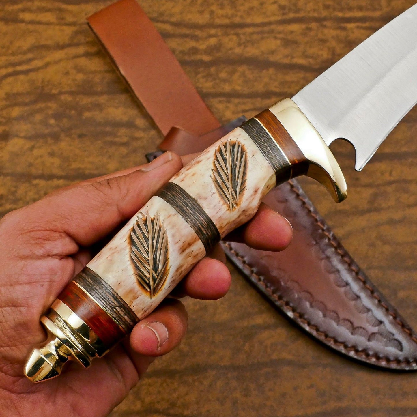Exclusive Custom Handmade D2 Steel Bowie Knife – 12-Inch Hunting & Camping Blade