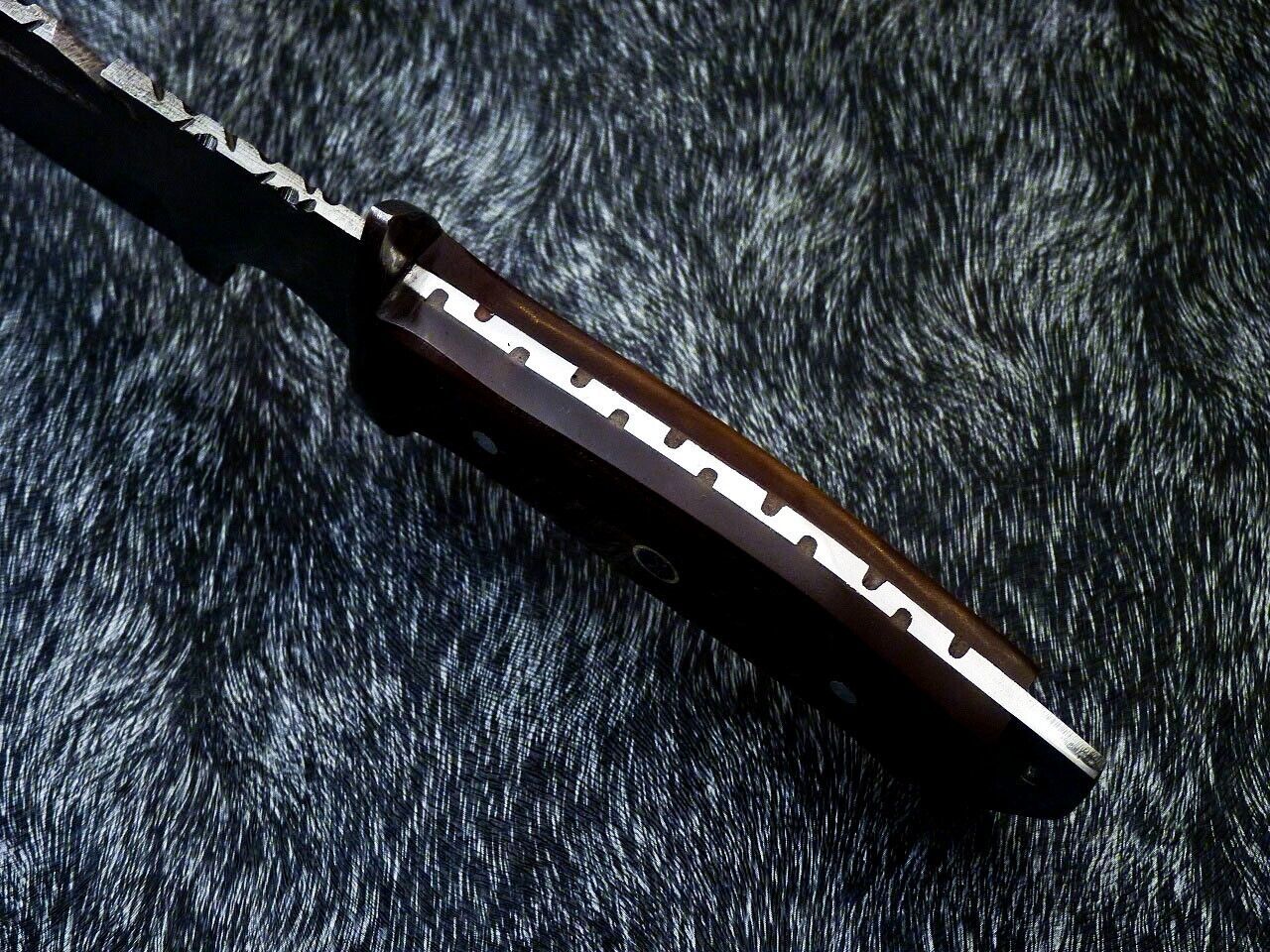 15 Inch Custom Handmade Damascus Steel Bowie Knife with Resin Handle and Mosaic Pin