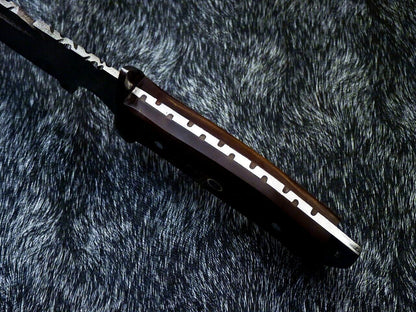 15 Inch Custom Handmade Damascus Steel Bowie Knife with Resin Handle and Mosaic Pin