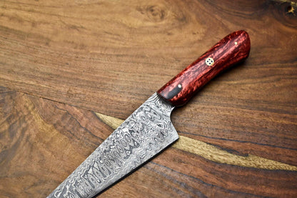 Handmade Damascus Steel Chef Knife – Full Tang Custom Forged Chopper Knife