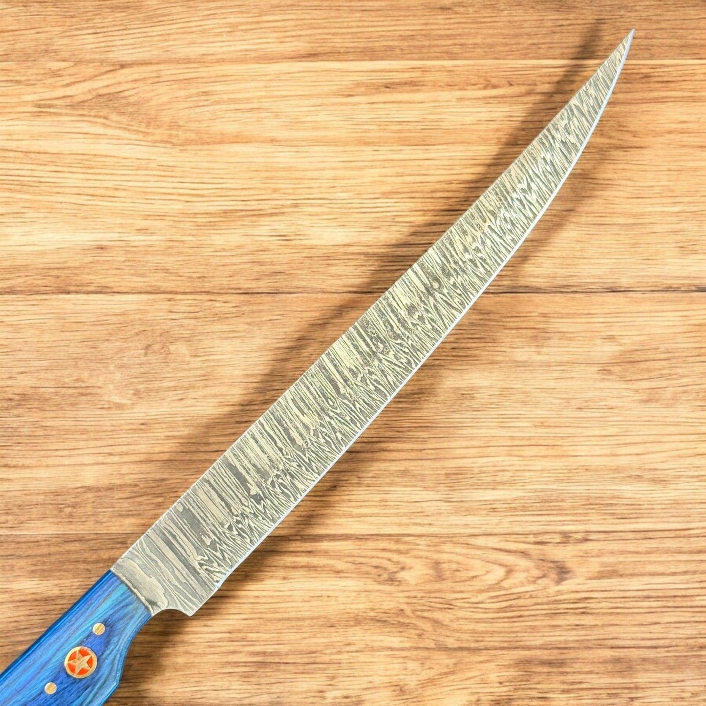 12" Damascus Steel Kitchen Knife Custom Fillet Knife & Best Fillet Knife W/Sheath