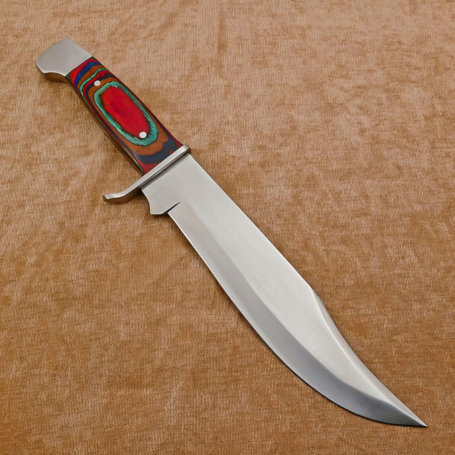 Hand Made D2 Steel Full Tang 14-Inch Bowie Hunting Knife – Steel Guard