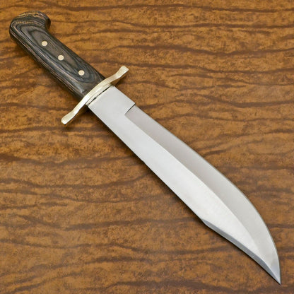 Custom Handmade 12 Inch D2 Steel Blade Hunting Bowie Camping Knife – Full Tang Survival Knife