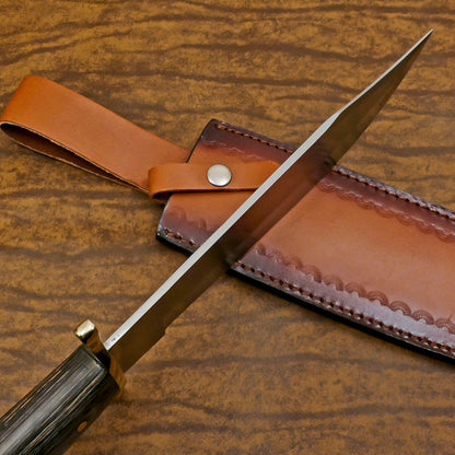 Custom Handmade 12 Inch D2 Steel Blade Hunting Bowie Camping Knife – Full Tang Survival Knife