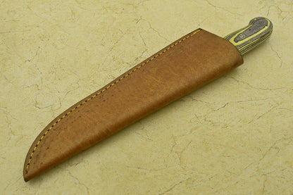 CUSTOM HANDMADE FORGED DAMASCUS STEEL CHEF KITCHEN KNIFE WITH PAKKA WOOD HANDLE