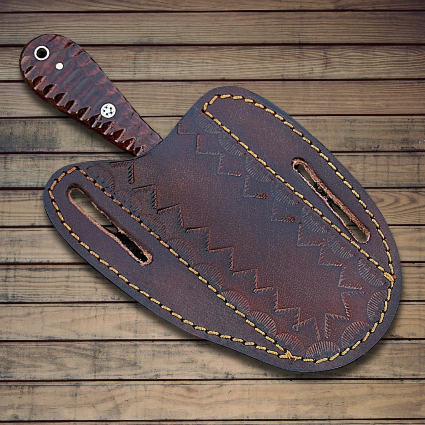 Damascus Steel Bull Cutter Knife Custom Handmade Hunting Bull Knife with Pakkawood Handle