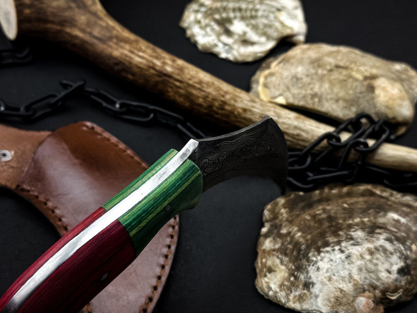 Handmade Damascus Karambit Knife Damascus Steel Karambit with Wood Handle