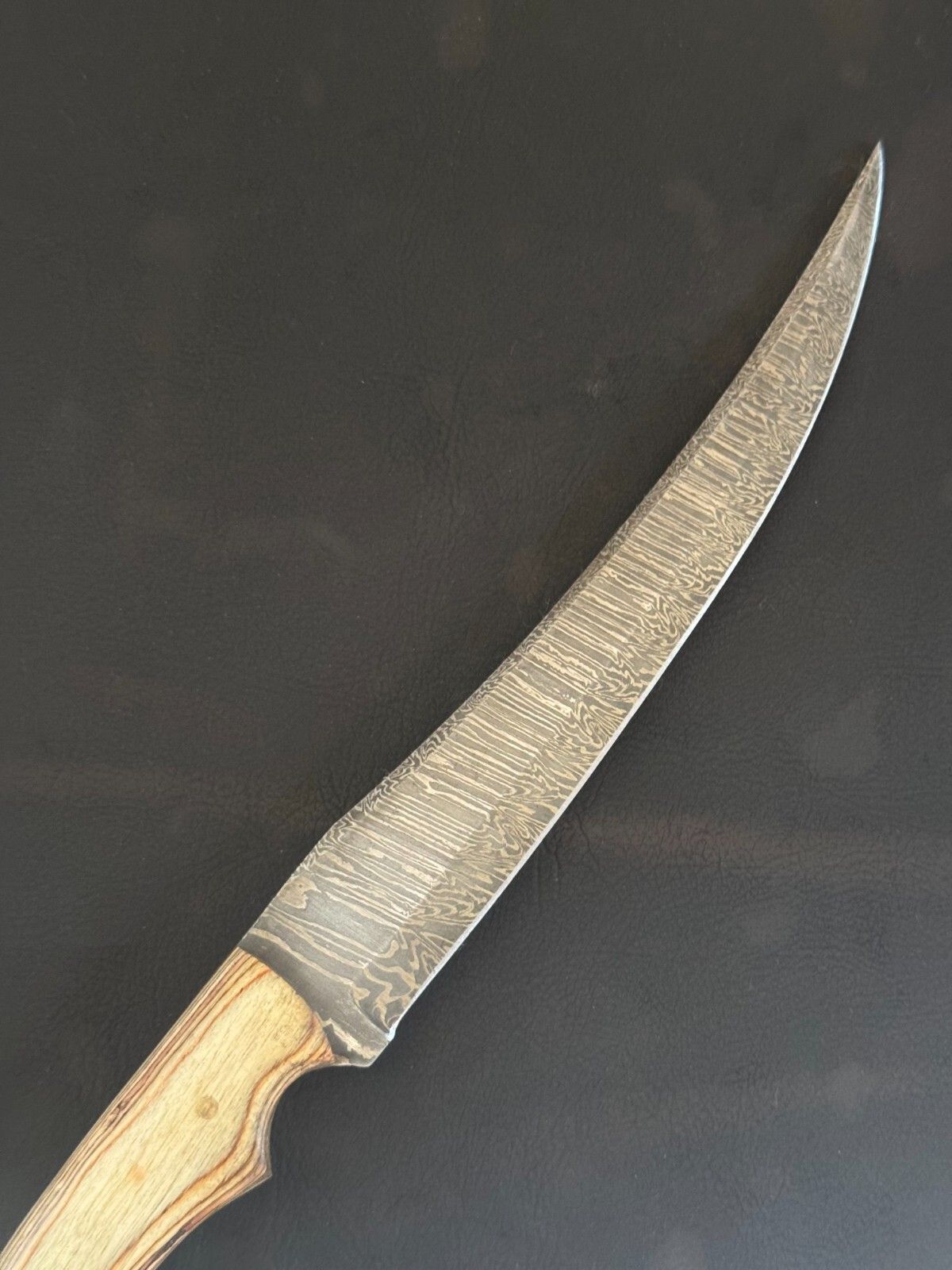 13" Handmade Best Fillet Knife Damascus Fillet Knife for Kitchen with Wood Handle & Sheath