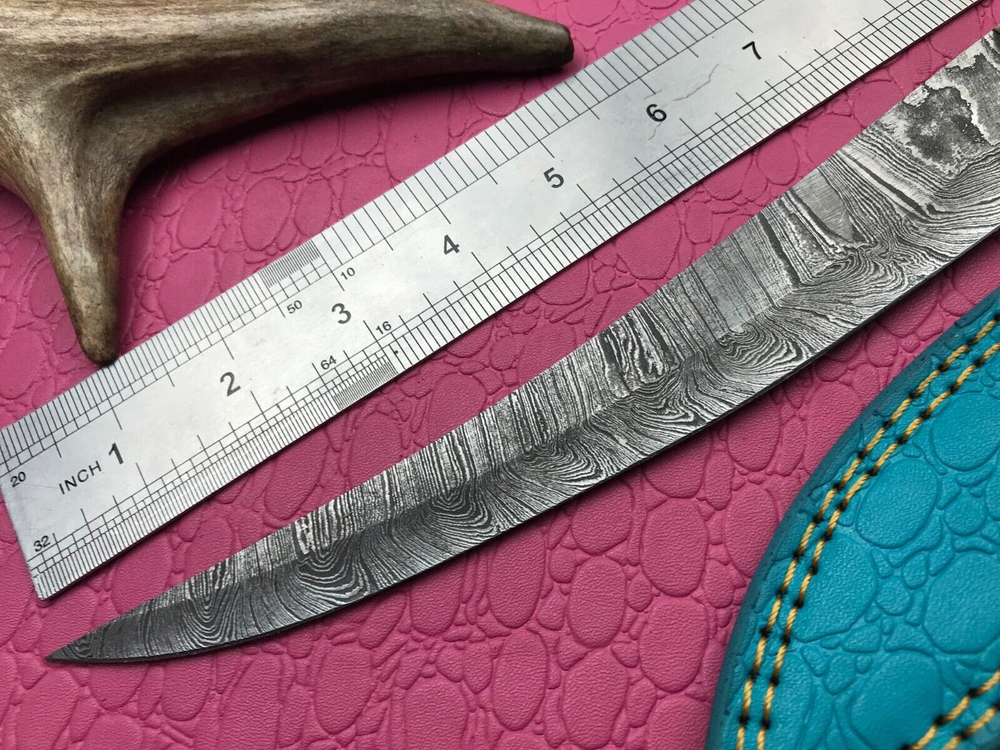 14" Premium Damascus Fillet Knife Handcrafted Damascus Steel Knife W/Sheath