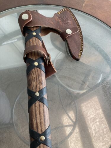 Custom Handmade Viking Ragnar Axe Carbon Steel Battle Axe with Leather Sheath