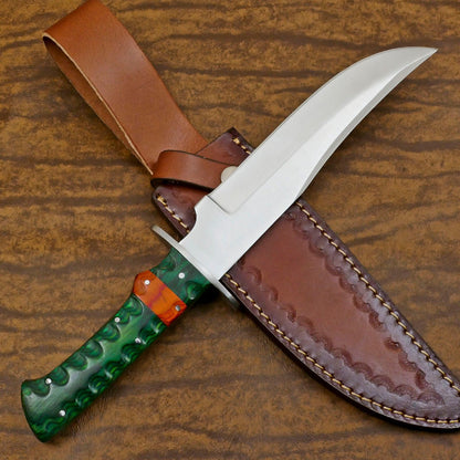 Mastercrafted 11-Inch D2 Steel Full Tang Bowie Hunting Knife with Pakka Wood Grip