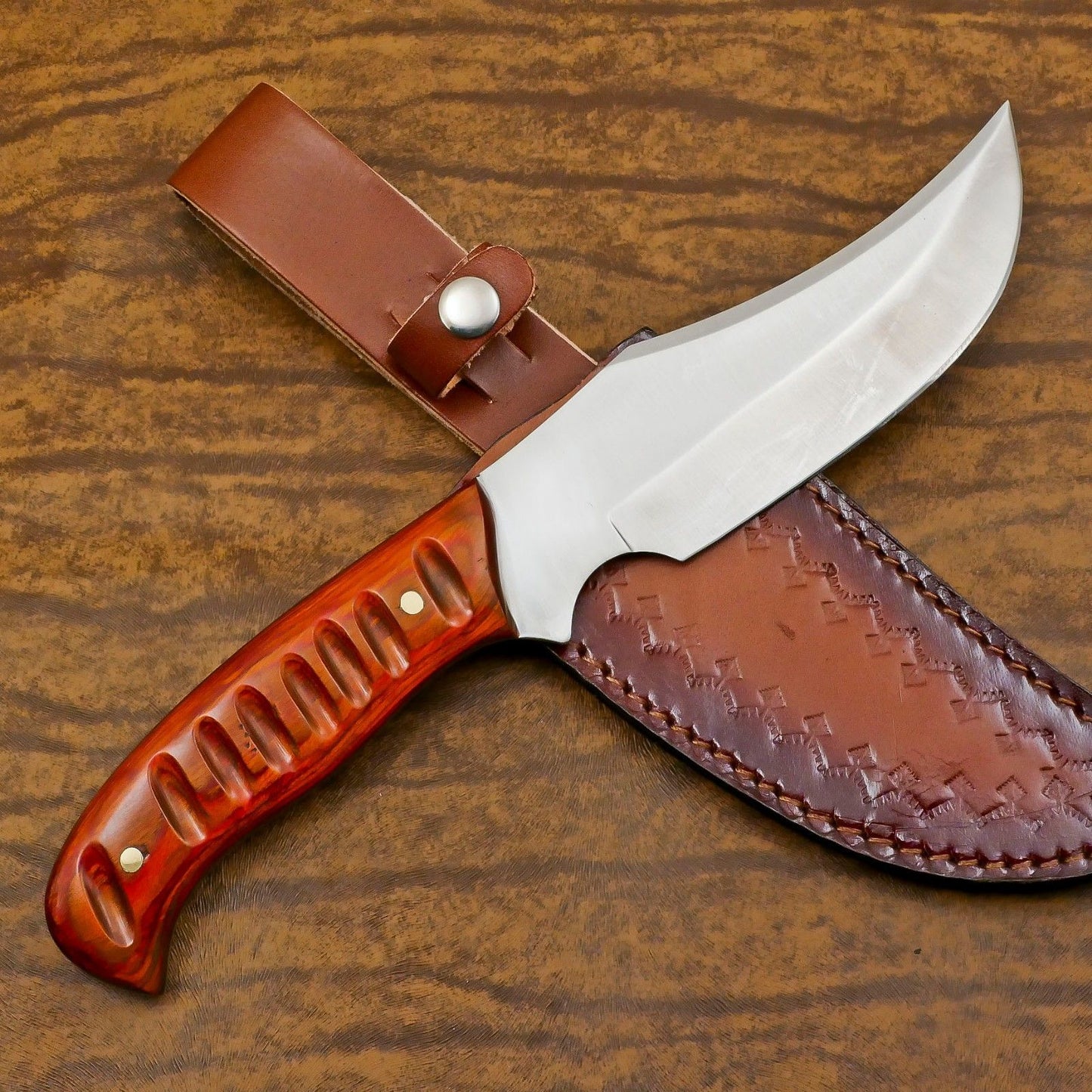 Handmade 12 Inch D2 Steel Full Tang Bowie Hunting Camping Knife