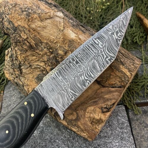 9.8" Damascus Bowie Knife – Micarta Handle