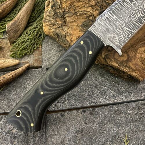 9.8" Damascus Bowie Knife – Micarta Handle