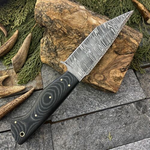 9.8" Damascus Bowie Knife – Micarta Handle