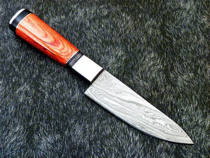 10" Custom Hand Forged Damascus Steel Chef Kitchen Knife with Hardwood Handle