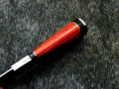 10" Custom Hand Forged Damascus Steel Chef Kitchen Knife with Hardwood Handle