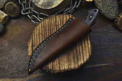 Custom Skinner Knife – AUS-8 Steel Blade with Hard Wood Handle