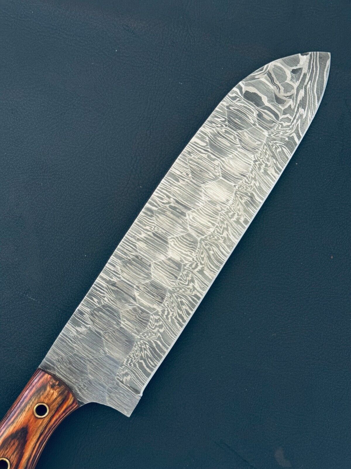 13" Handmade Fire Storm Damascus Steel Chef Knife – Kitchen Fillet Knive