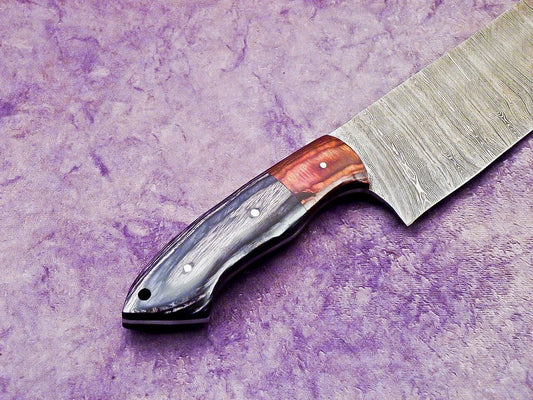 11" Handmade Damascus Steel Chopper Cleaver Knife with Hardwood Handle – Professional Chef Knife