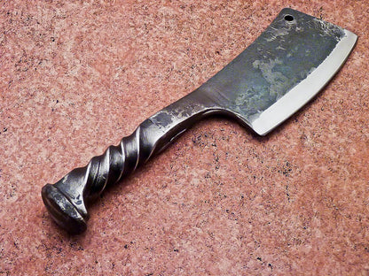 9" Professional Handmade Carbon Steel Chef Chopper Cleaver Knife – Full Tang