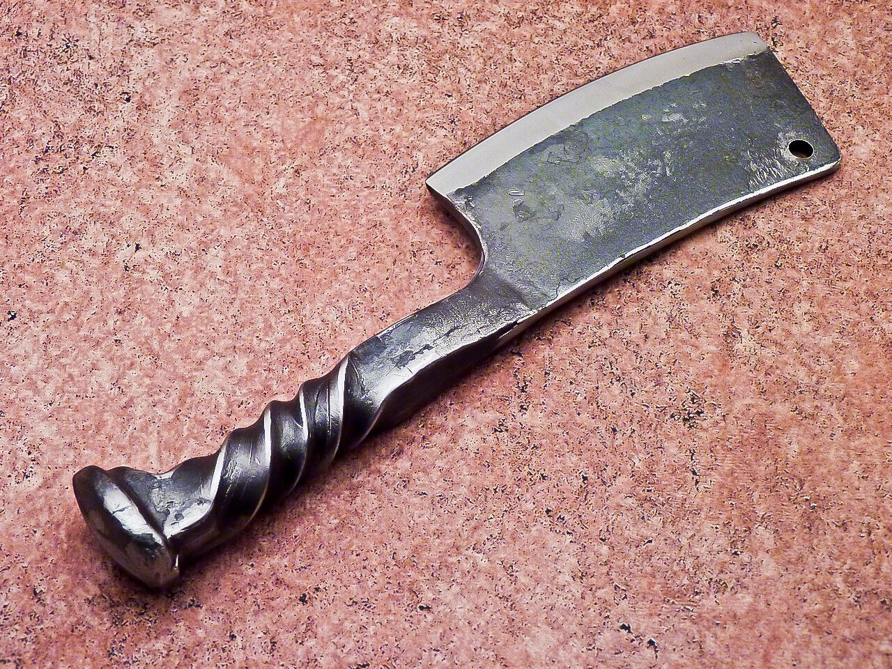 9" Professional Handmade Carbon Steel Chef Chopper Cleaver Knife – Full Tang