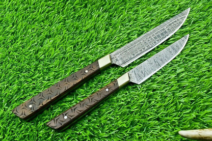 2 PCS Hand Forged Damascus Steel Fillet Knives – Kitchen Chef Knife Set