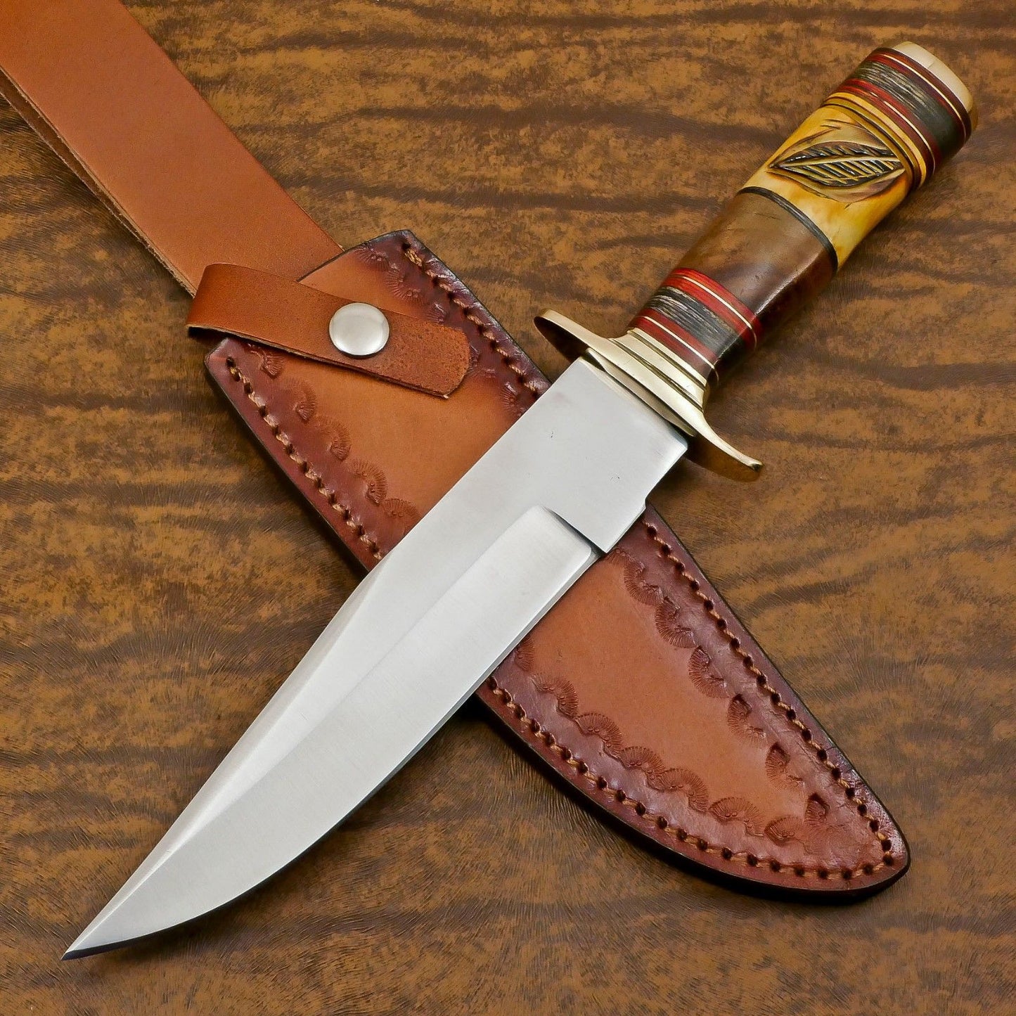 Mastercrafted Handmade D2 Steel Bowie Knife | Hunting & Camping Full Tang Blade