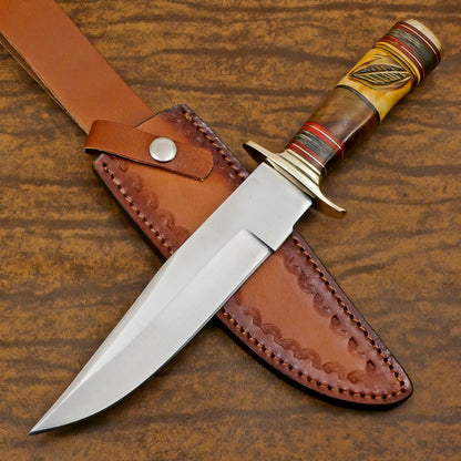 Mastercrafted Handmade D2 Steel Bowie Knife | Hunting & Camping Full Tang Blade