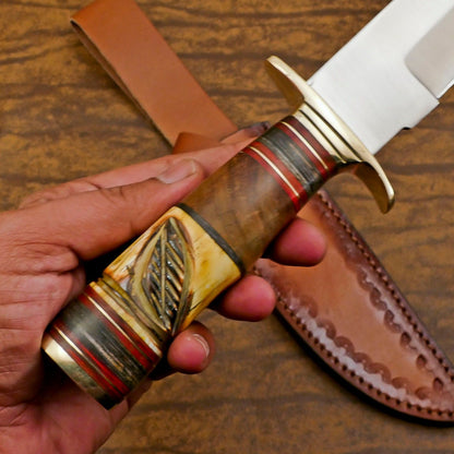 Mastercrafted Handmade D2 Steel Bowie Knife | Hunting & Camping Full Tang Blade