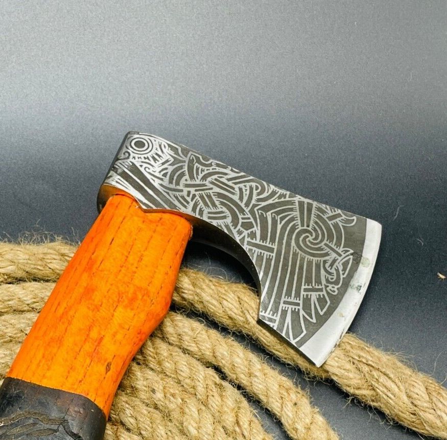 Hand Forged Viking Bearded Hatchet High Carbon Steel Camping Tomahawk