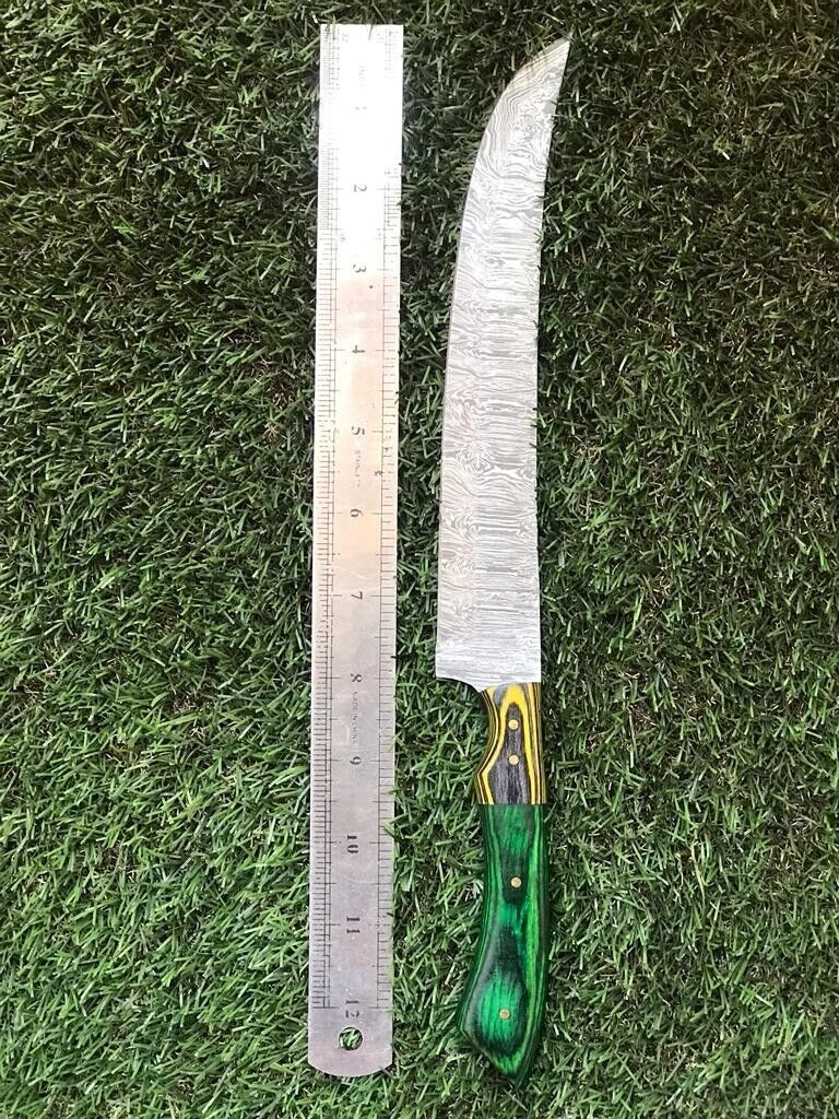 13" CUSTOM HANDMADE TWIST Damascus Fillet Knife & Custom Fillet Knife W/Sheath