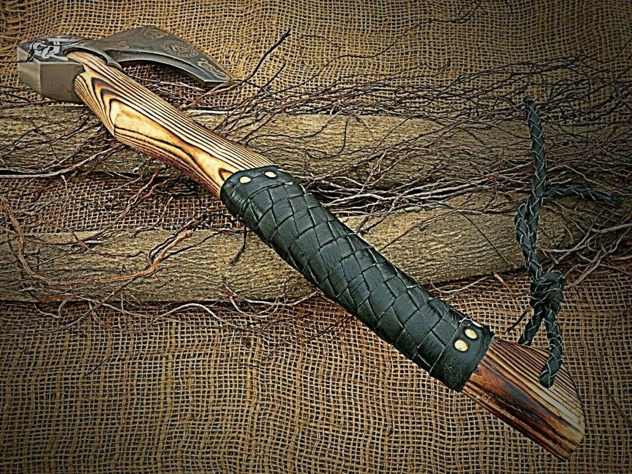 Handmade Carbon Steel Viking Axe Throwing Axe Valhalla Axe Wood Handle