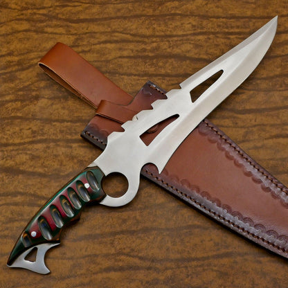 Ranger Elite 12-Inch D2 Steel Full Tang Bowie Hunting Knife with Pakka Wood Handle