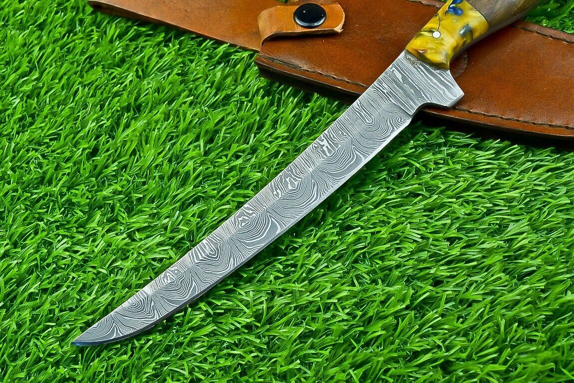 HAND FORGED DAMASCUS STEEL FILLET KNIFE | KITCHEN CHEF KNIFE | CAMPING & HUNTING EDC KNIFE