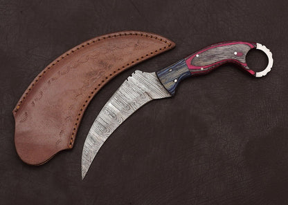 Best Handmade Damascus Karambit Damascus Steel Karambit Knife With Wood Handle