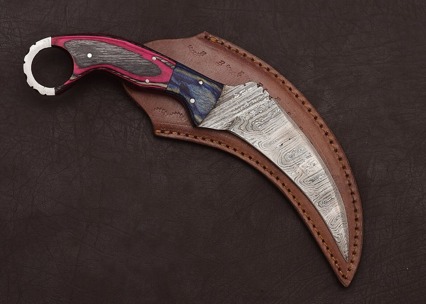 Best Handmade Damascus Karambit Damascus Steel Karambit Knife With Wood Handle