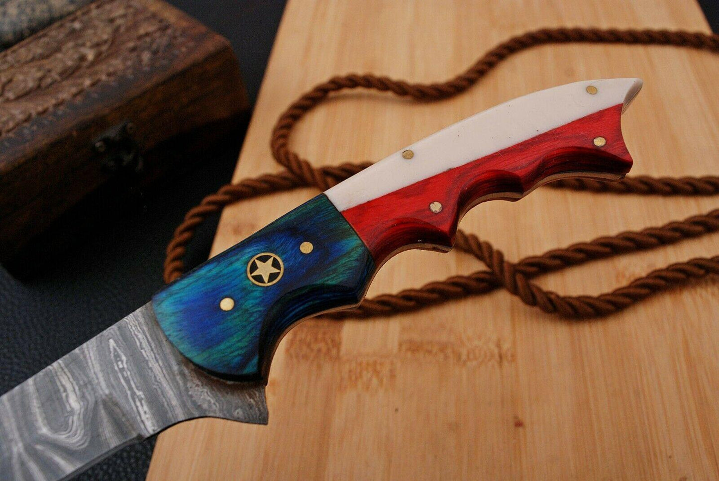 Premium 12.5" Damascus Fillet Knife Handmade Twist Damascus Steel Fillet Knife for Kitchen Use