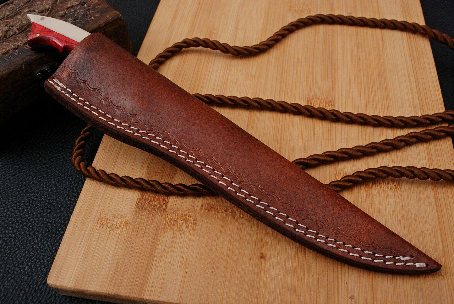 Premium 12.5" Damascus Fillet Knife Handmade Twist Damascus Steel Fillet Knife for Kitchen Use