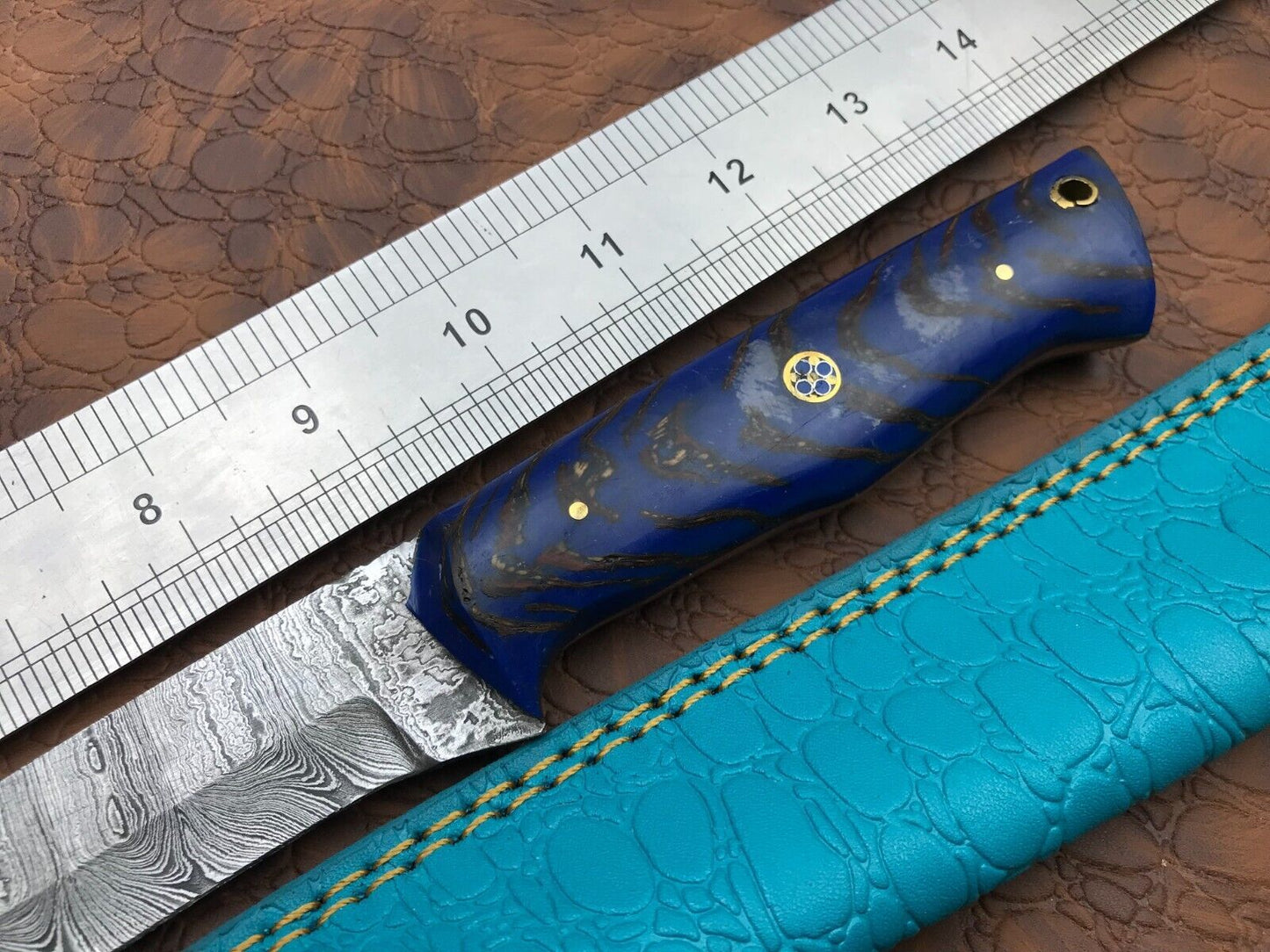 14" Premium Damascus Fillet Knife Hand Forged Damascus Steel Knife W/Sheath