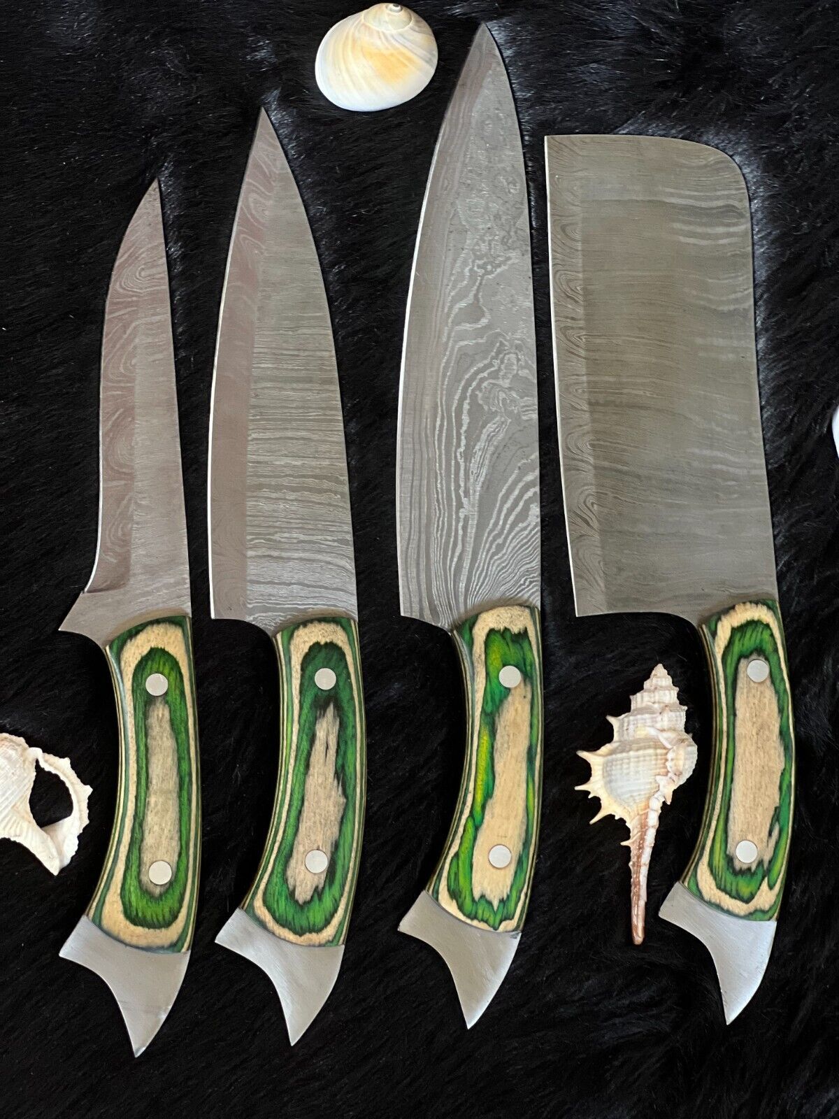 Custom Handmade Damascus Steel Professional Chef Knife Set | Camel Bone & Wood Handle