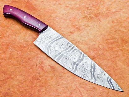 14" Professional Chef Kitchen Knife Damascus Blade "MICARTA"