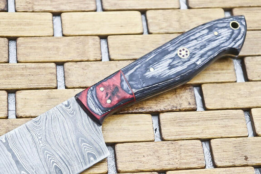 Handmade 13.4" Damascus Steel Hunting Chef Knife – 512-Layer Blade, Hard Wood Handle, Leather Sheath