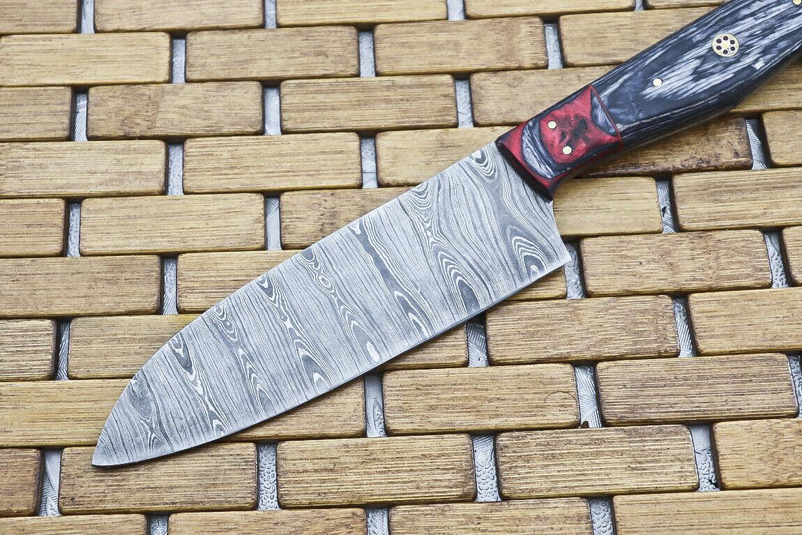 Handmade 13.4" Damascus Steel Hunting Chef Knife – 512-Layer Blade, Hard Wood Handle, Leather Sheath