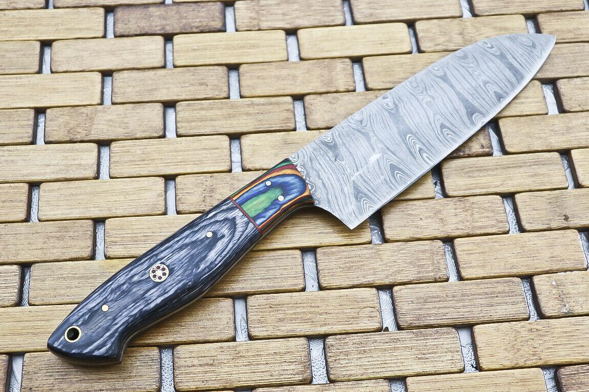 Handmade 13.4" Damascus Steel Hunting Chef Knife – 512-Layer Blade, Hard Wood Handle, Leather Sheath