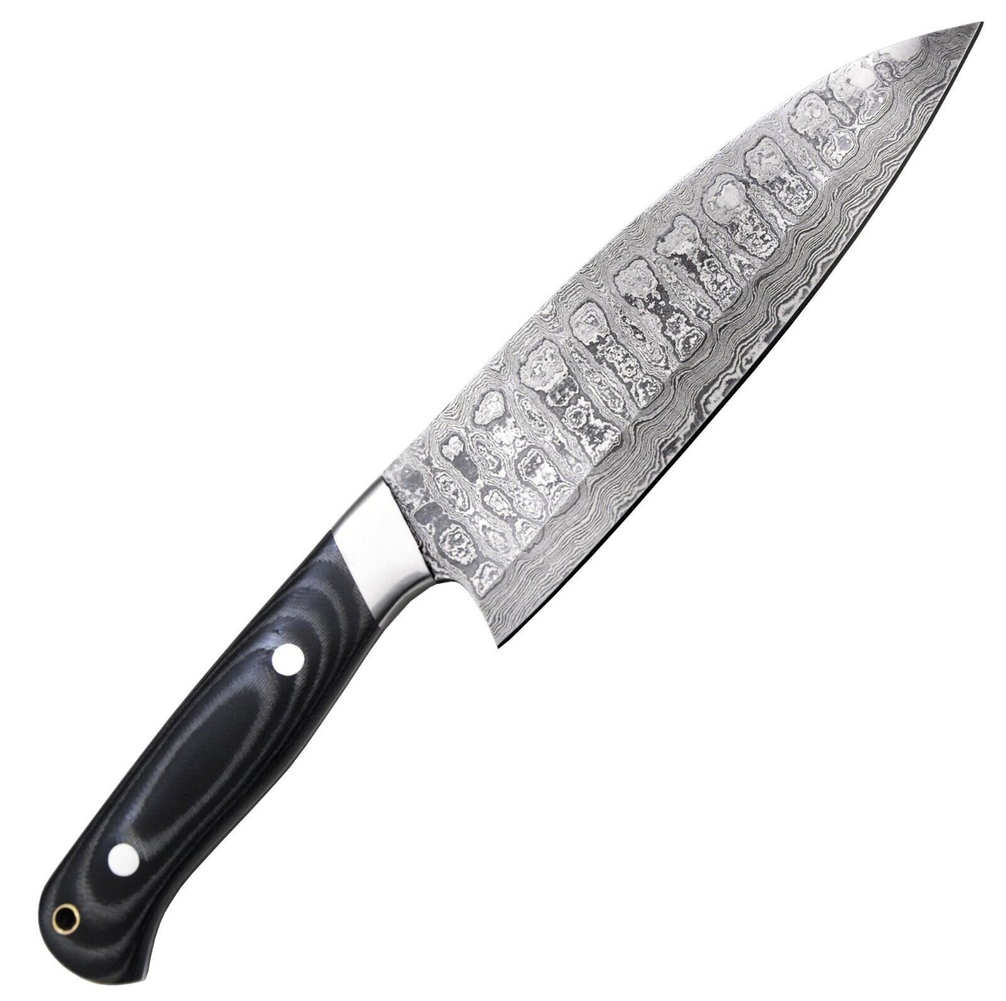 Custom 12.8" Handmade Damascus Steel Chef Knife – G-10 Micarta Handle