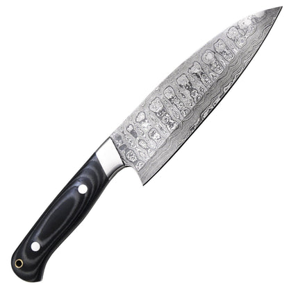 Custom 12.8" Handmade Damascus Steel Chef Knife – G-10 Micarta Handle