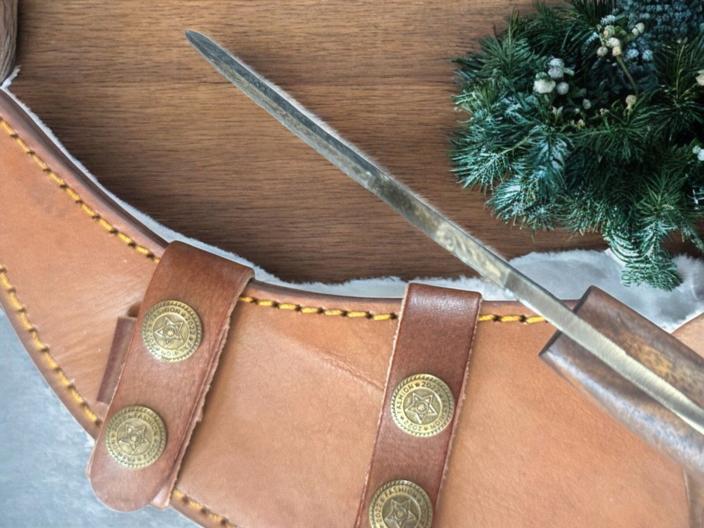 9.5” Handmade Damascus Karambit Knife Pakka Wood Handle Hunting Knife