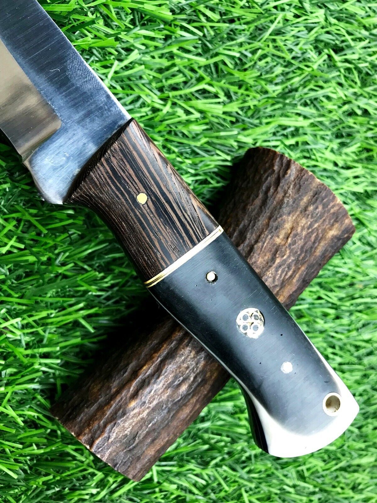 9" Handmade Stainless Steel Bowie Knife – Survival Hunting Blade with Leather Sheath